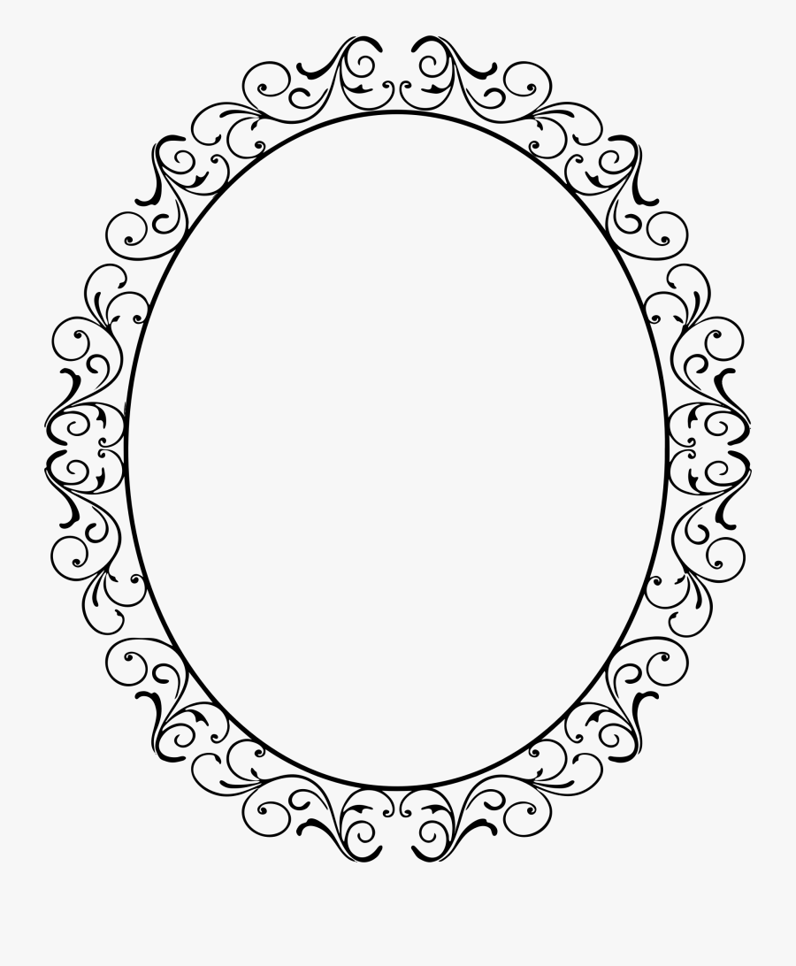 Oval Clipart Line - Oval Frame Transparent Background, Transparent Clipart
