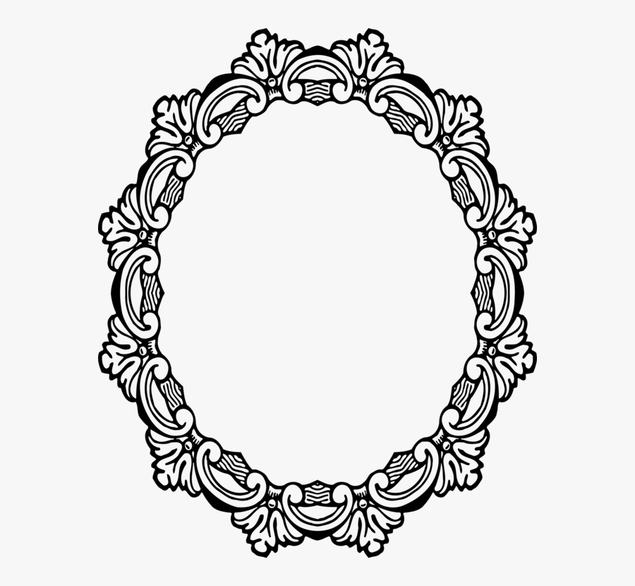 Oval Clipart Line - Black Oval Frame Png, Transparent Clipart