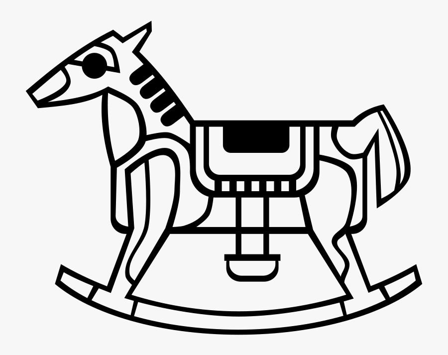 Rocking Horse Outline - Outline Picture Of Toy, Transparent Clipart