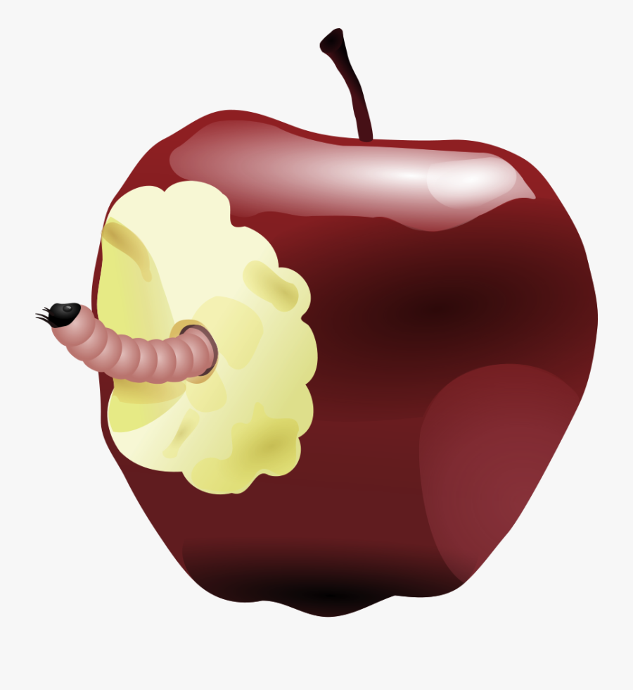 When Good Teachers Go Bad - Apple And A Worm Bite, Transparent Clipart