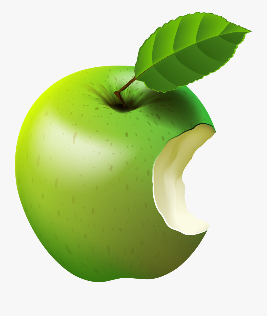 Bitten Apple Green Transparent Clip Art Image, Transparent Clipart