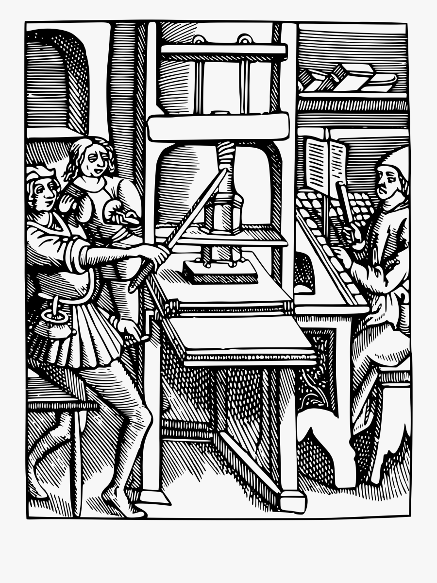 Printer Clipart Printing Press - Early Modern Printing Press, Transparent Clipart