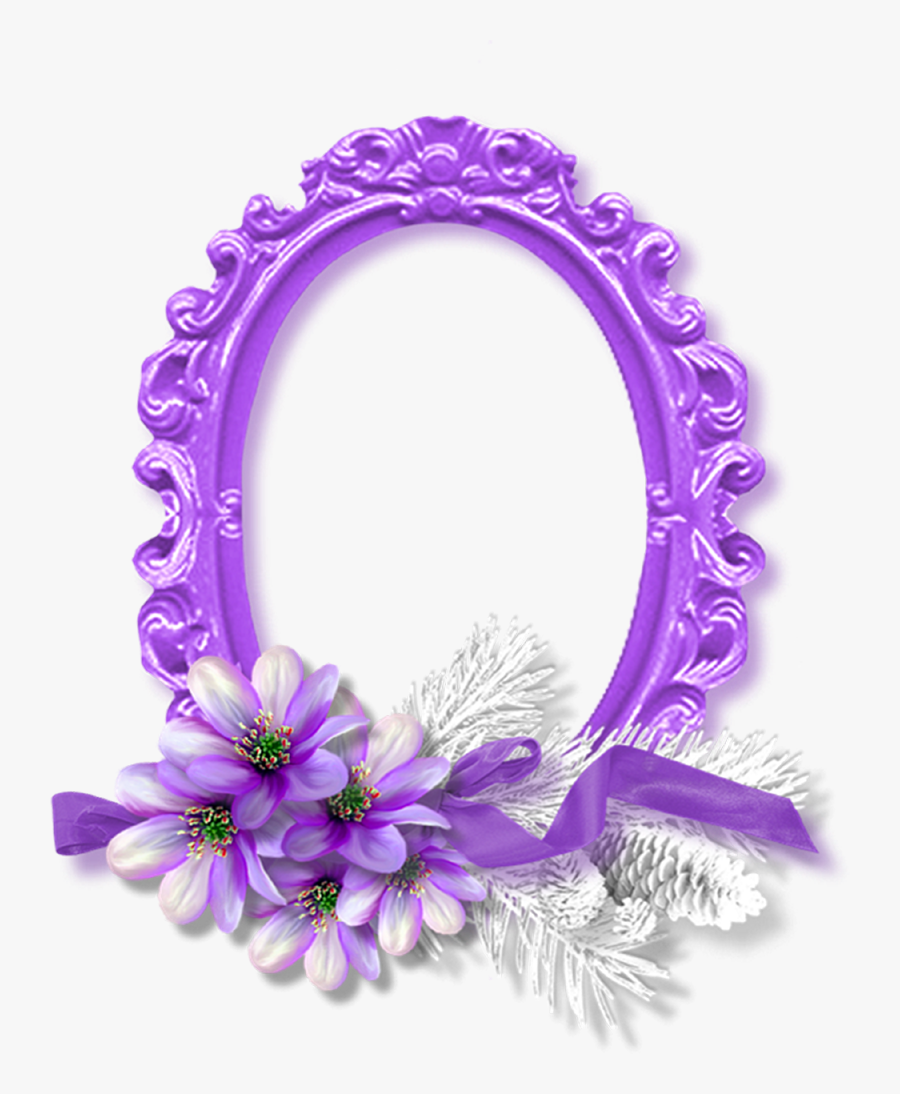 Oval Round Flower Frame, Transparent Clipart
