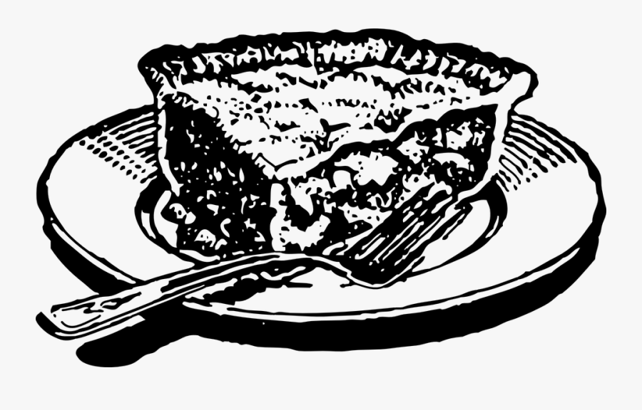 Slice Pie Black - Apple Pie Clipart Black And White, Transparent Clipart