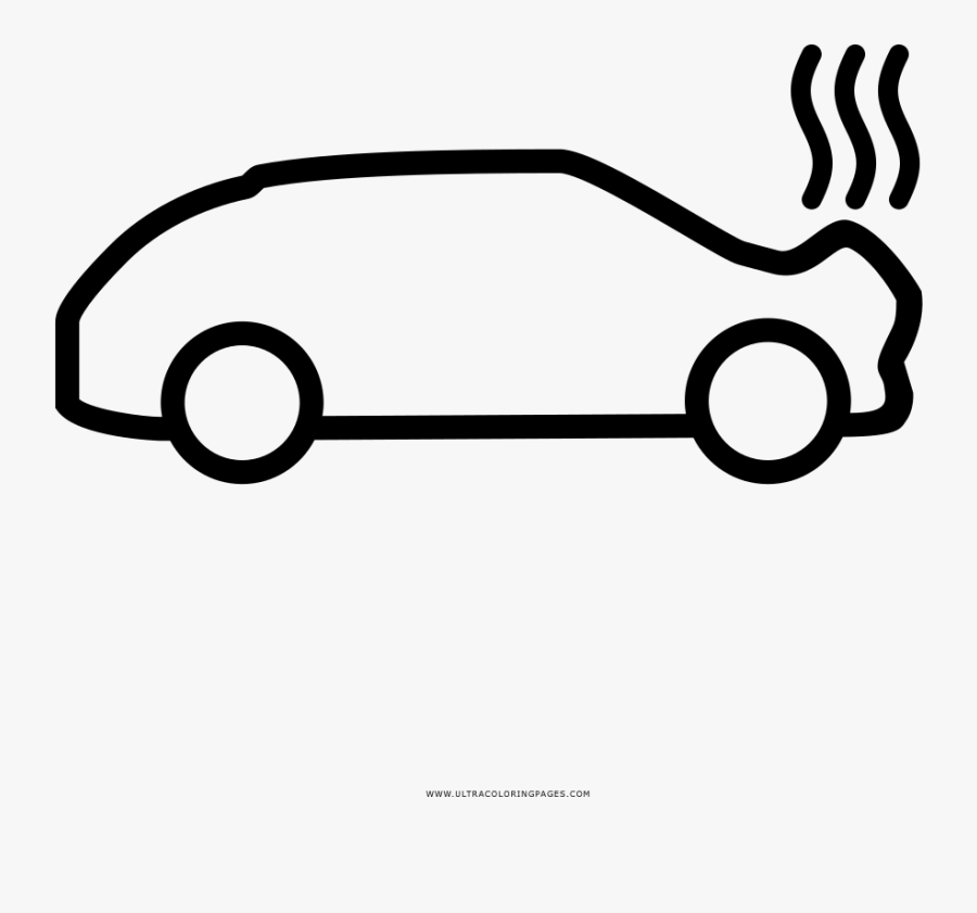 Car Accident Coloring Page - Side View Car Drawing, Transparent Clipart