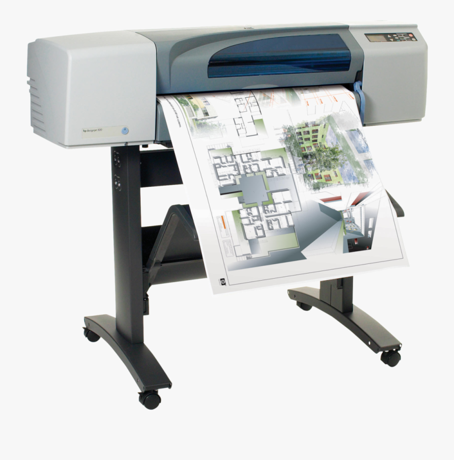 Printer Deskjet Plotter Hp Hewlett Packard Wide Format - Hp Designjet 500 Plus, Transparent Clipart