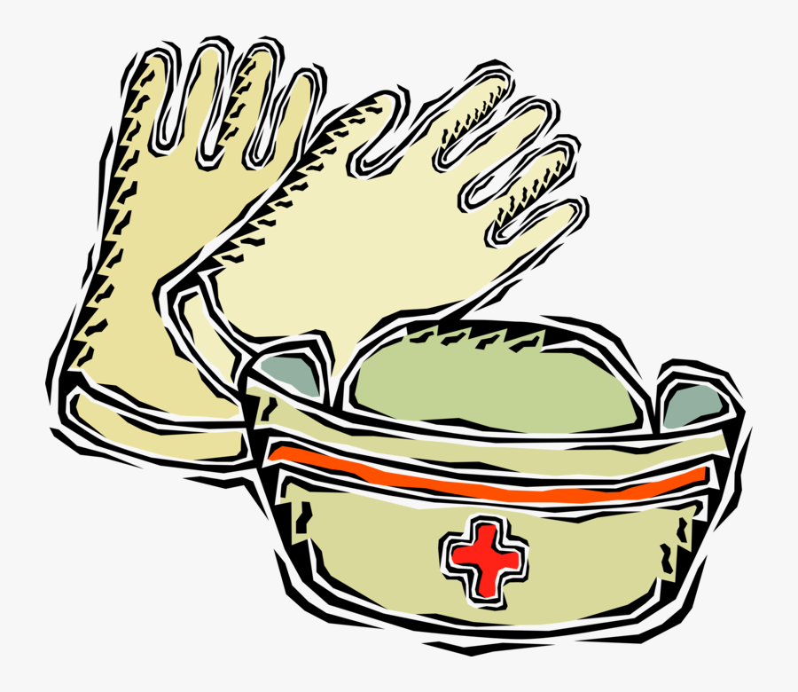 Medical Rubber Gloves And Nurse S Hat Clipart , Png, Transparent Clipart