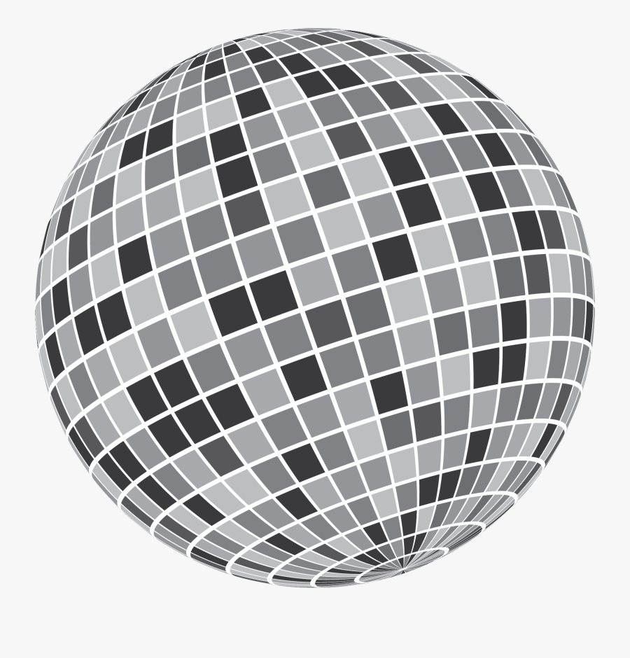 Transparent Sphere Clipart Black And White - Disco Ball, Transparent Clipart
