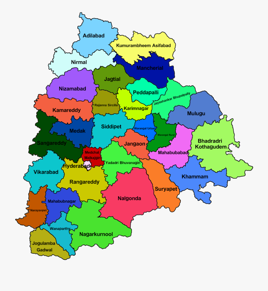 Telangana Assembly Constituencies Map, Transparent Clipart