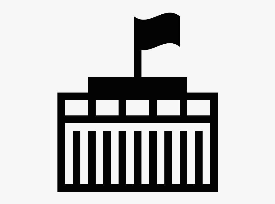 Government Icon Clipart , Png Download - Building With Flag Icon, Transparent Clipart