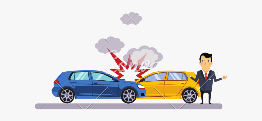 Car Crash Accident Vector - Car Accident Illustration, Transparent Clipart