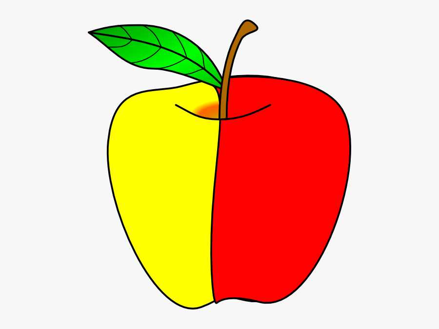 Apple Clip Art At Clker - Red And Yellow Apple Clipart, Transparent Clipart