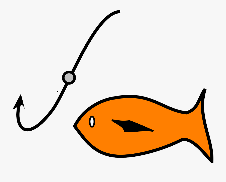 Fish, Fishing, Hook, Bait, Catch, Sport, Lure, Tackle - Fish On Hook Clipart, Transparent Clipart