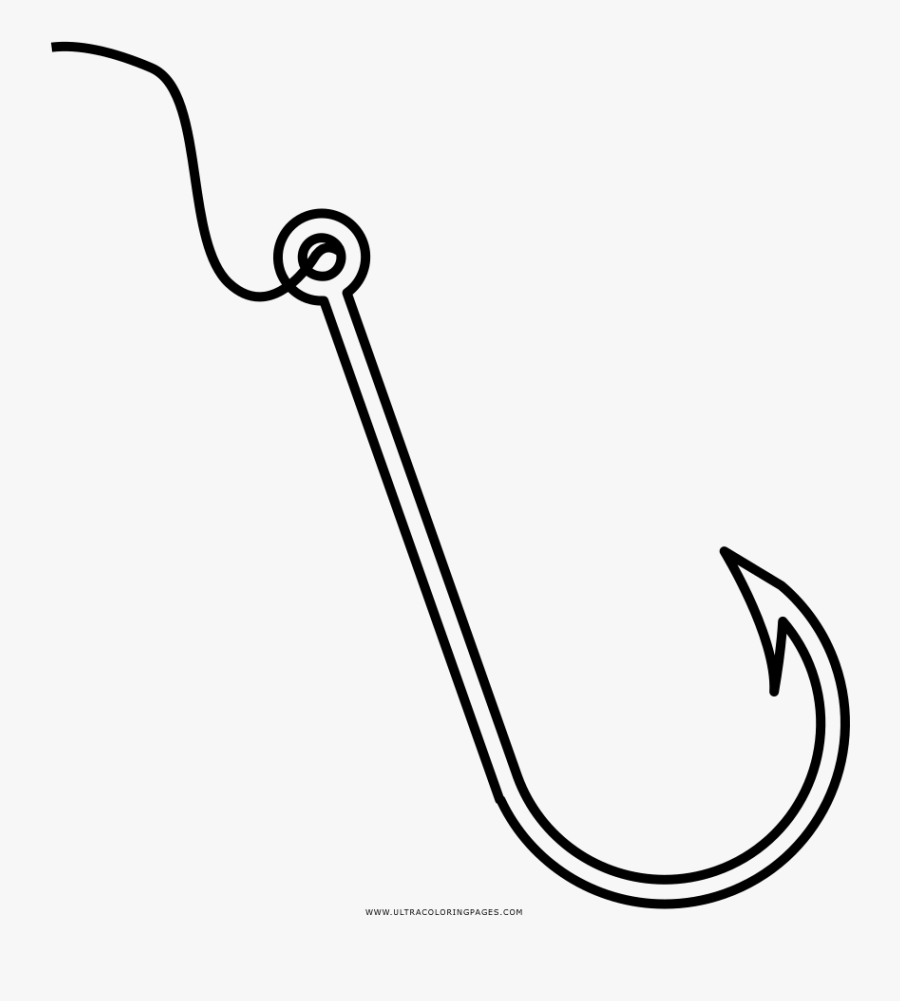 Download Coloring Pages Of - Fish Hook Coloring Page, Transparent Clipart