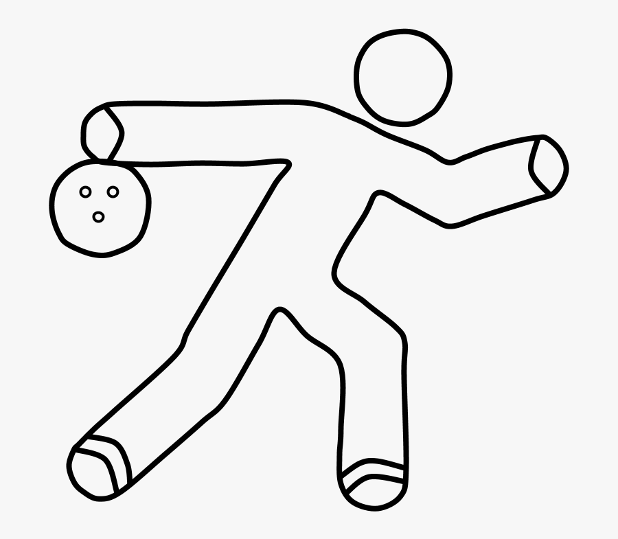 Bowler, Bowling Ball, Black And White, - Line Art, Transparent Clipart