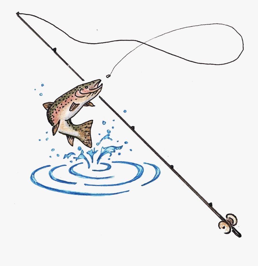 Fish Clipart Fishing Hook - Fishing Rod And Fish, Transparent Clipart