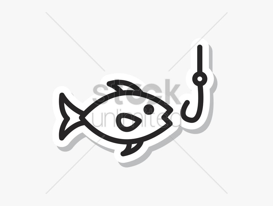 Fish And Hook Stock Vector, Transparent Clipart
