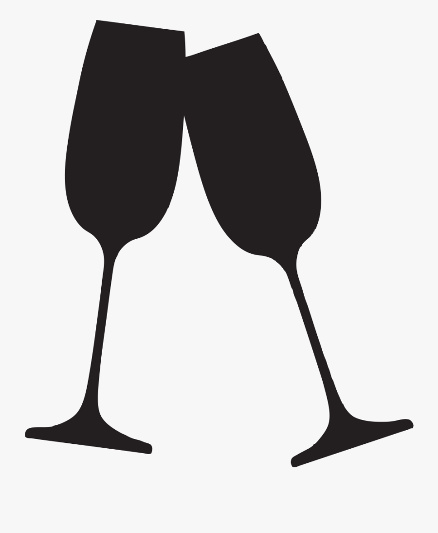 Champagne Glass Champagne Flute Silhouette, Transparent Clipart