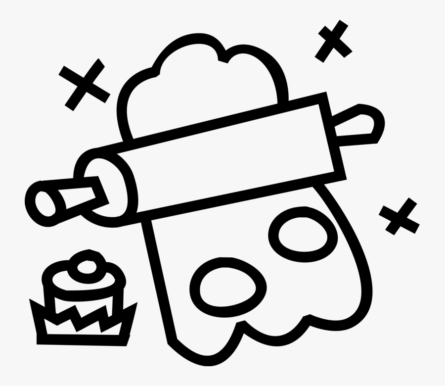 Vector Illustration Of Rolling Pin And Cookie Cutter - Cookie Cutter Clipart, Transparent Clipart