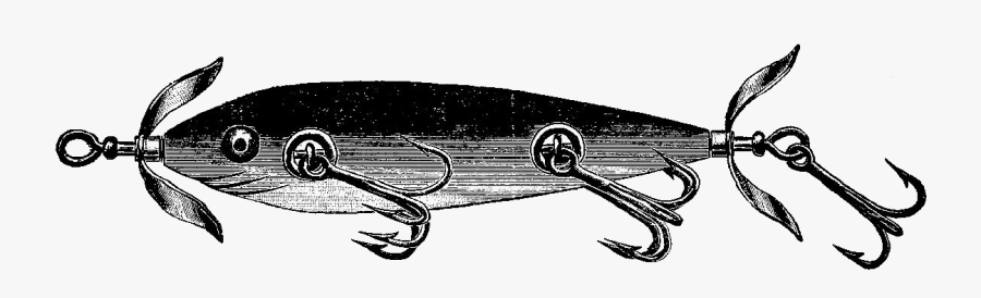 Hook Clipart Fishing - Fishing Lure Clipart Black And White, Transparent Clipart
