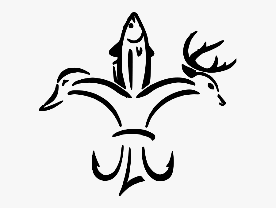 Hook Clipart Hunting - Hunting Fishing Fleur De Lis, Transparent Clipart