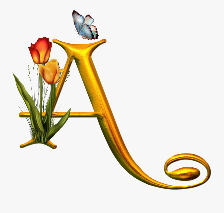 Letras Con Flores Y Mariposas, Transparent Clipart