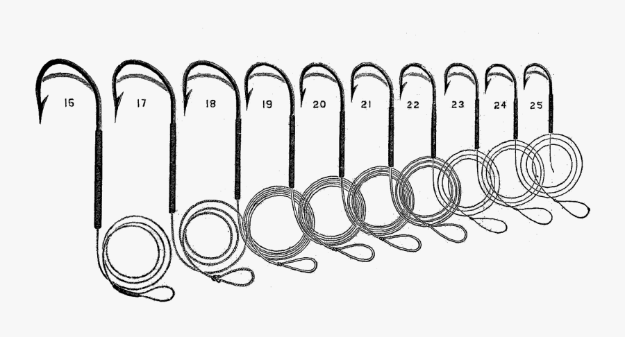 This Is A Wonderful Fishing Hook Digital Stamp - Fish Hook Sizes 18, Transparent Clipart
