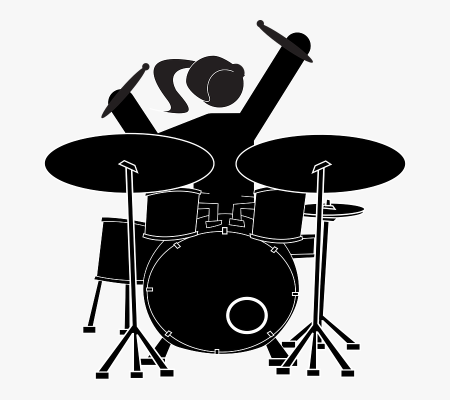 Girl, Drummer, Drum Set, Musician, Music, Musical - Girl Drummer Clip Art, Transparent Clipart
