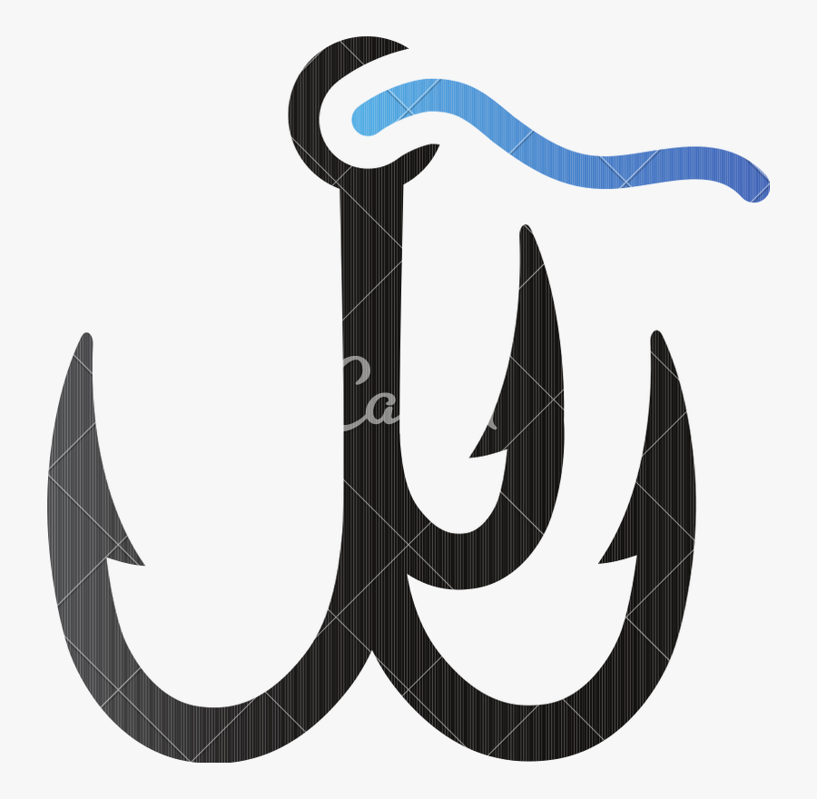 Fish Hook Clipart Graphic Design - Fish Hook, Transparent Clipart