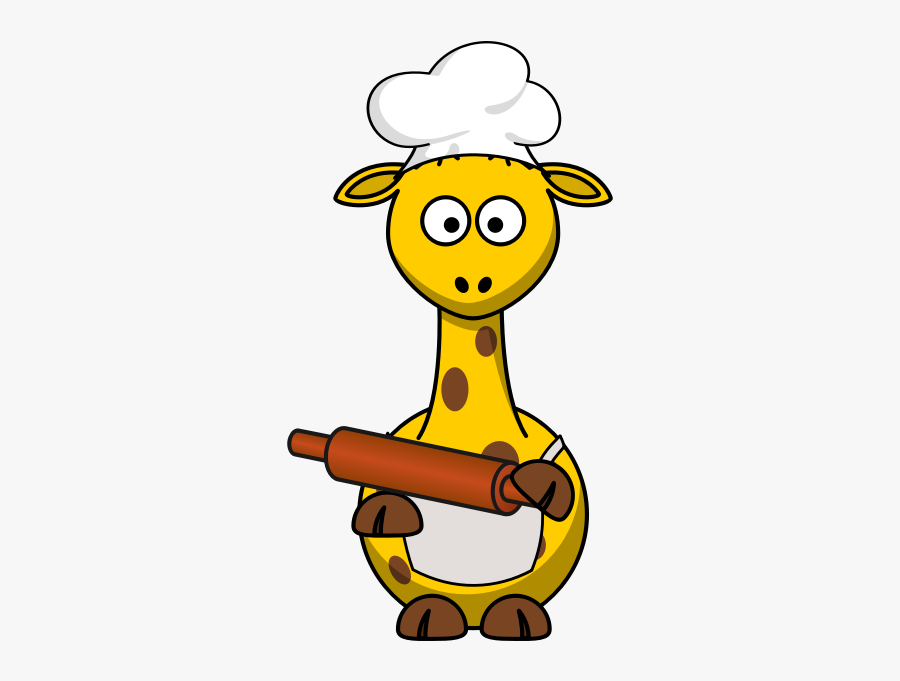 Giraffe Baker - Cartoon Giraffe Baker, Transparent Clipart