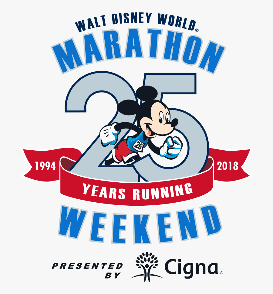 Disney Clipart Disney World - Walt Disney World Marathon 25th Anniversary, Transparent Clipart