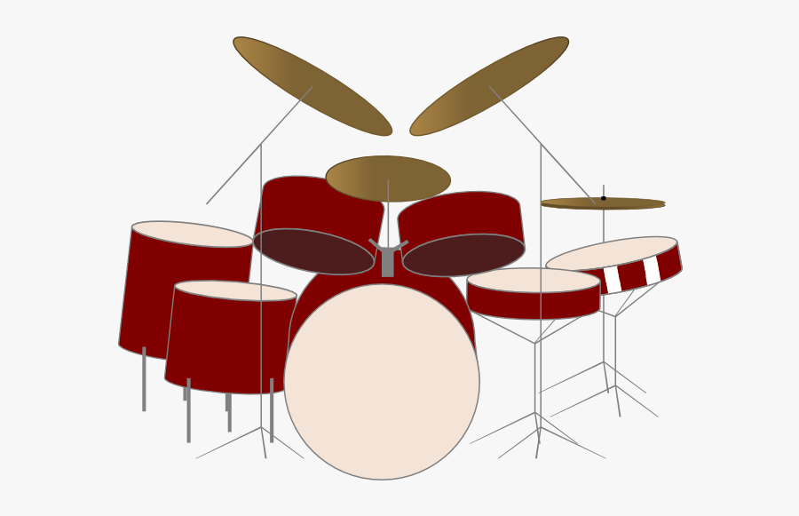 Drum Kit Vector By Shimmerscroll - Drums Set Vector, Transparent Clipart