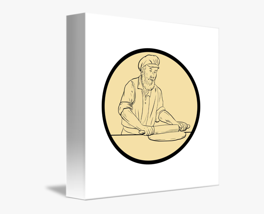 Clip Art Medieval Rolling Pin Oval - Sitting, Transparent Clipart