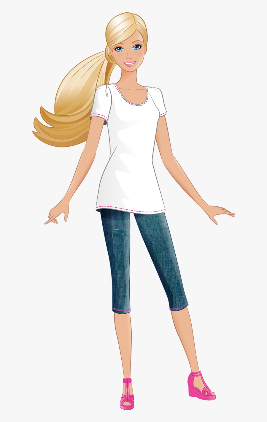 Cartoon Of Barbie Doll, Transparent Clipart