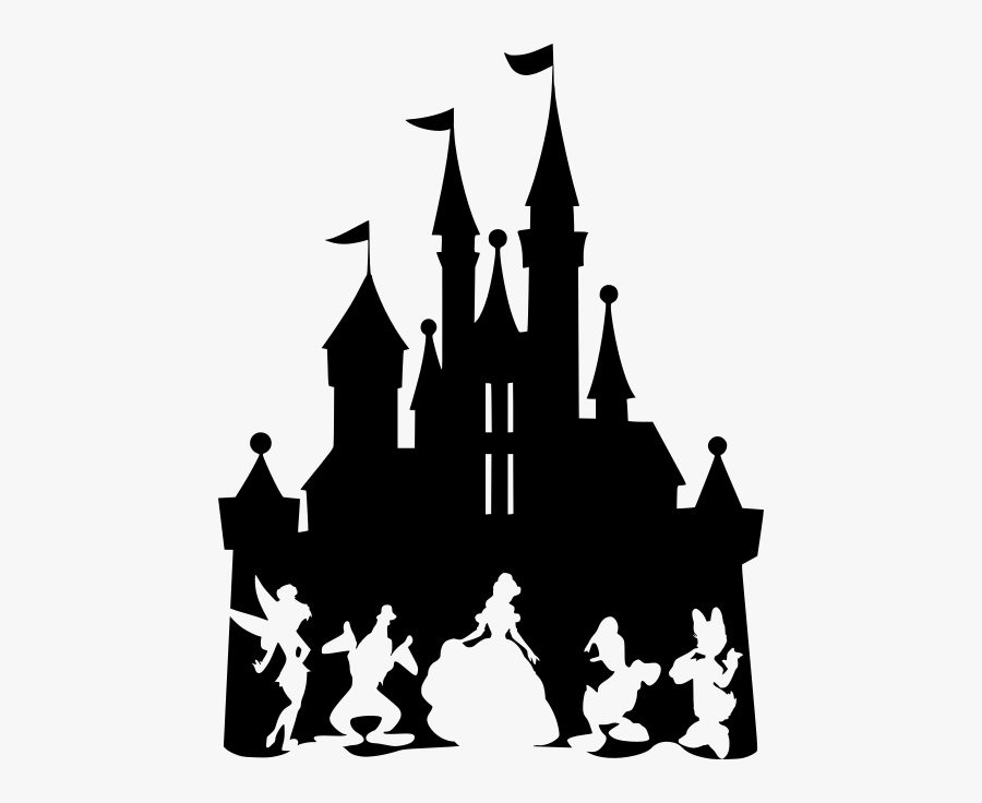 Tinkerbell Clipart Castle - Walt Disney Castle Silhouette, Transparent Clipart