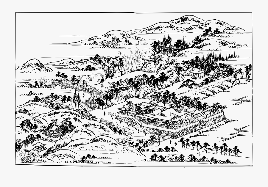 Old Japanese Village - Feudal Japanese Village Map, Transparent Clipart