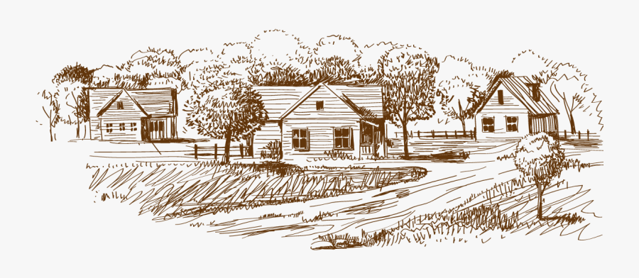 Sketch Hand Painted Drawing Village Free Hd Image - Village Sketch, Transparent Clipart