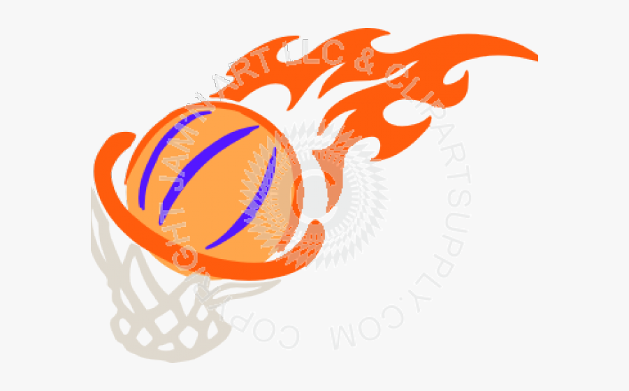 Transparent Ball Of Fire Png - Basketball Hoop With Flames, Transparent Clipart