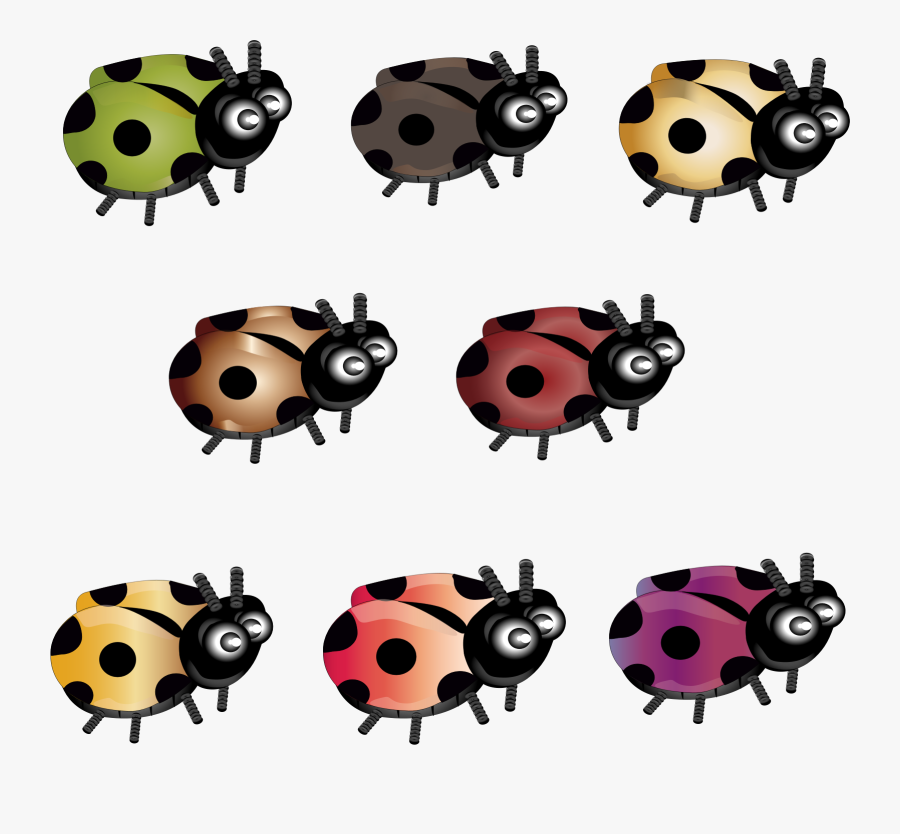 Eight Ladybugs Clipart, Transparent Clipart
