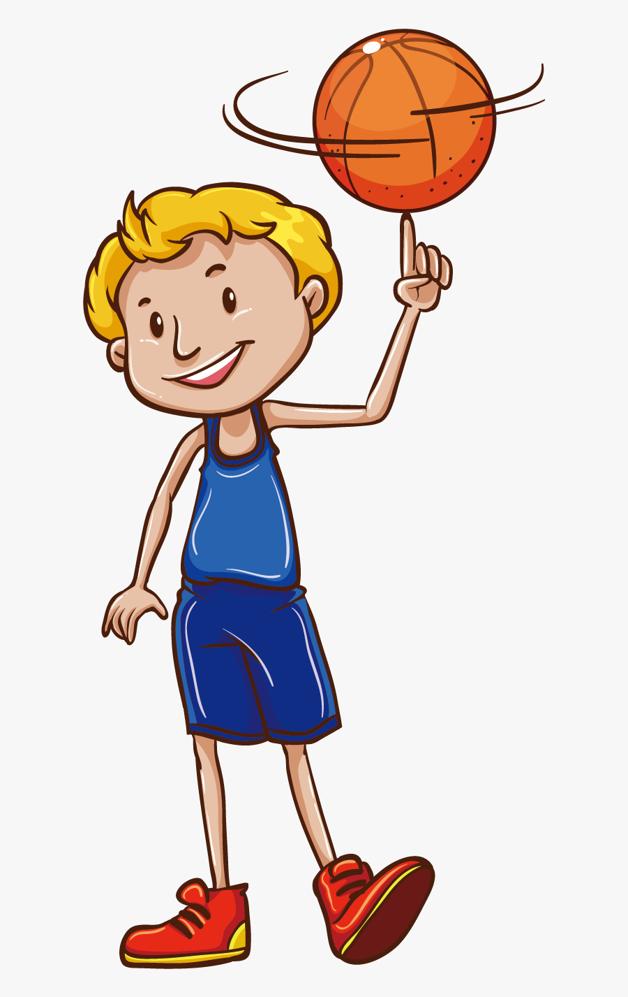 Balloon Clipart Basketball - Cartoon Boy Playing Basketball Transparent Background, Transparent Clipart