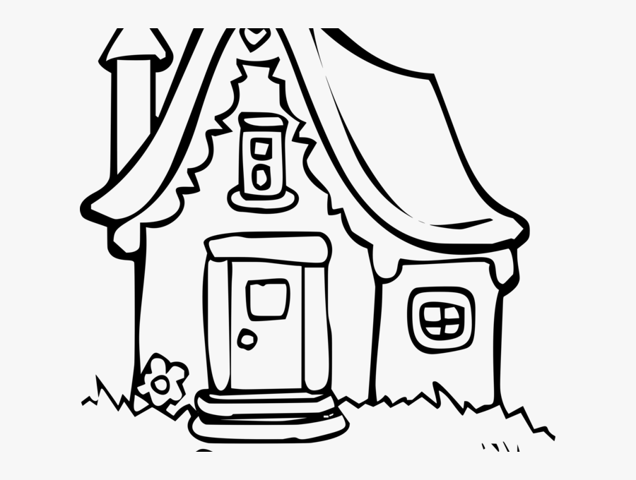 Transparent Wires Clipart - Cartoon House Line Drawing, Transparent Clipart