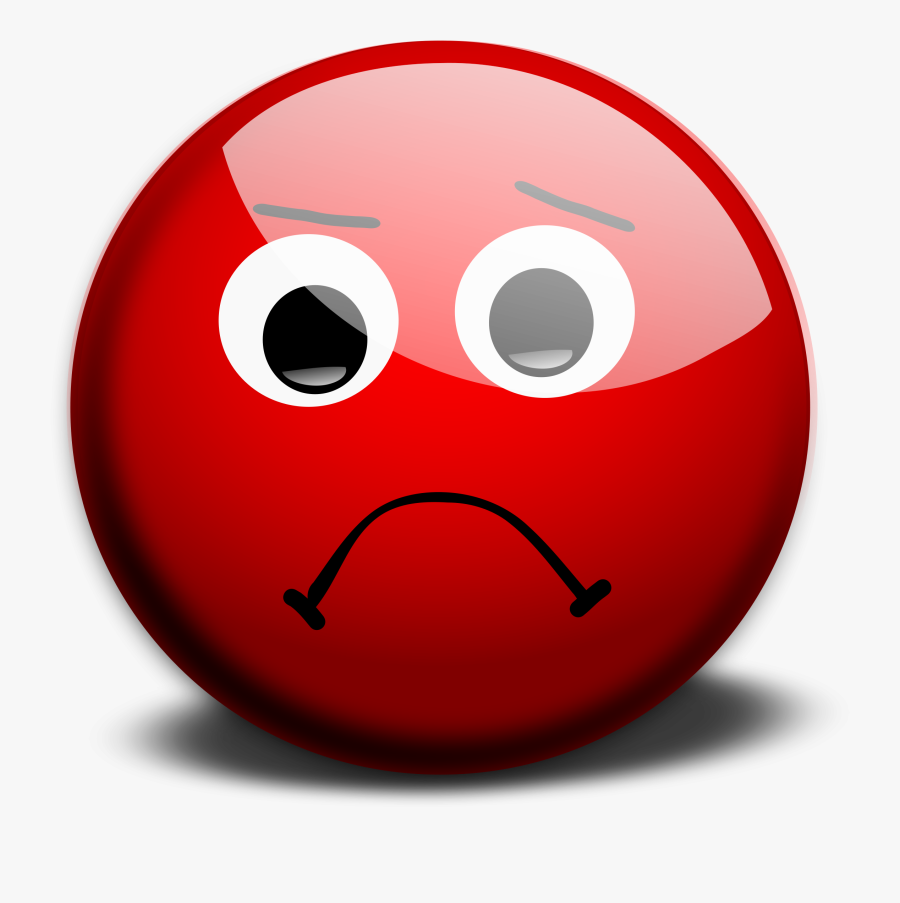 Sad Face Clip Art - Red Sad Face Emoji, Transparent Clipart