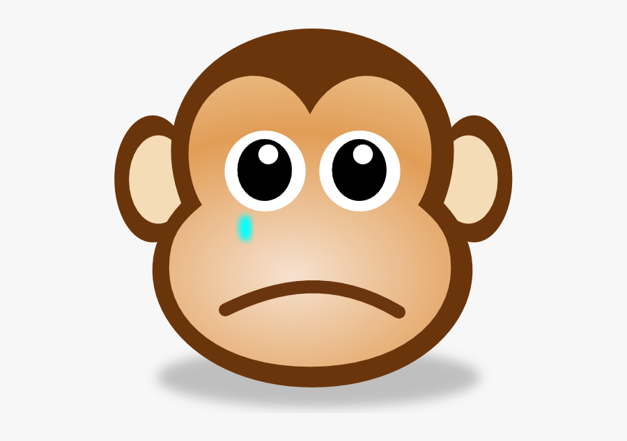 Sad Monkey Face Cartoon, Transparent Clipart
