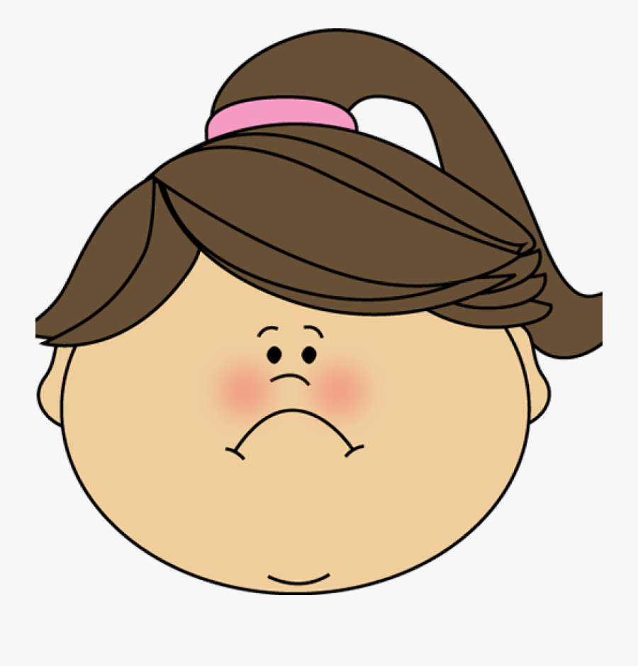 Transparent Mood Clipart - Girl Sad Face Cartoon, Transparent Clipart