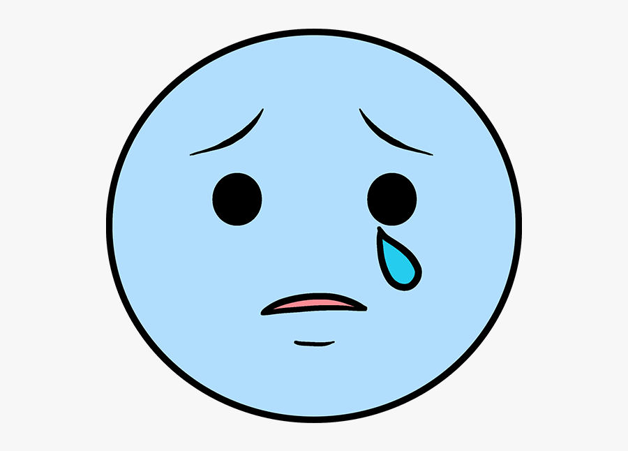 How To Draw A Crying Emoji - Smiley Face, Transparent Clipart