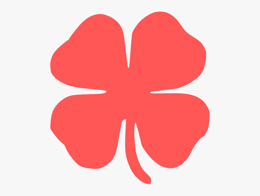 Red Four Leaf Clover Clip Art, Transparent Clipart