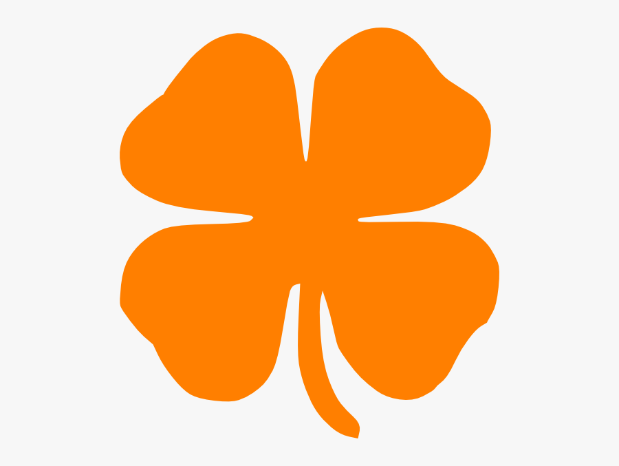 4 Leaf Clover Orange, Transparent Clipart