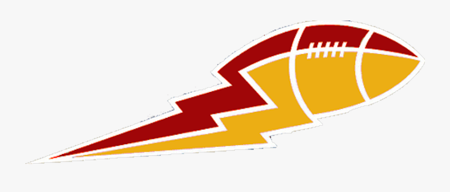 Dark Red And Gold Football Lightning Bolt Big - Lightning Bolt Football Logo, Transparent Clipart