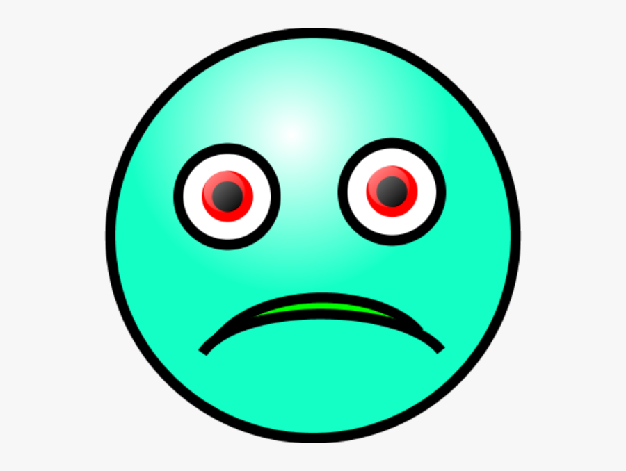 Blue Sad Face - Smiley, Transparent Clipart