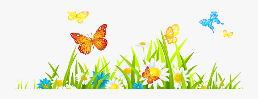 Flowers Clipart Flower Sad Face Frog Clipart - Flowers With Butterfly Png Clipart, Transparent Clipart